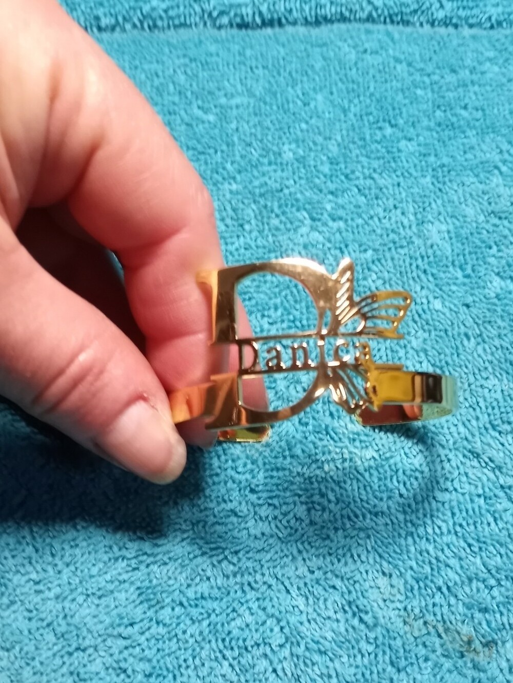 Gold-Tone Danica Monogram Cuff Bracelet